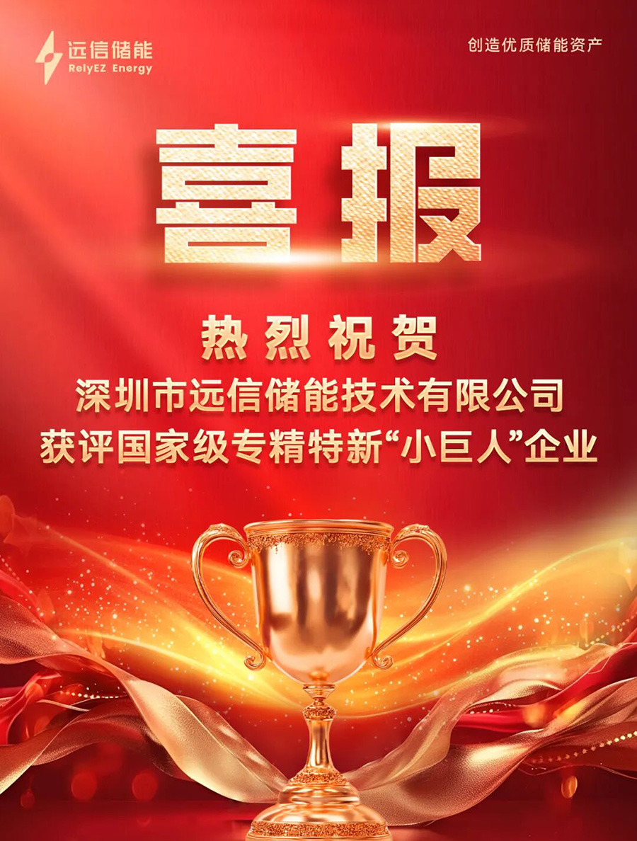 龙8国际储能获评国家级专精特新“小巨人”企业