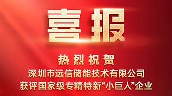 龙8国际储能获评国家级专精特新“小巨人”企业